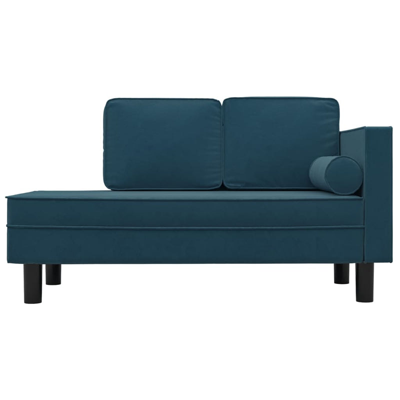 Chaise Lounge with Cushions and Bolster Blue Velvet Payday Deals