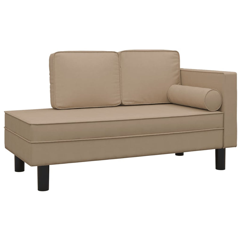 Chaise Lounge with Cushions and Bolster Cappuccino Faux Leather Payday Deals