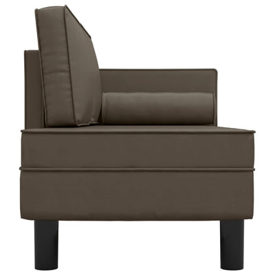 Chaise Lounge with Cushions and Bolster Grey Faux Leather Payday Deals