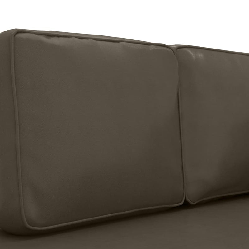 Chaise Lounge with Cushions and Bolster Grey Faux Leather Payday Deals