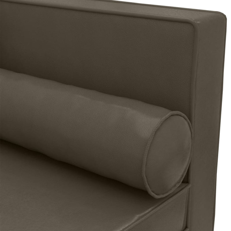 Chaise Lounge with Cushions and Bolster Grey Faux Leather Payday Deals