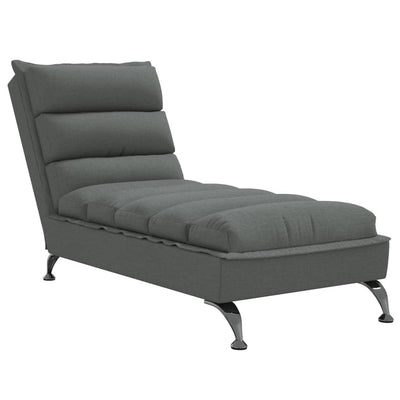 Chaise Lounge with Cushions Dark Grey Fabric Payday Deals