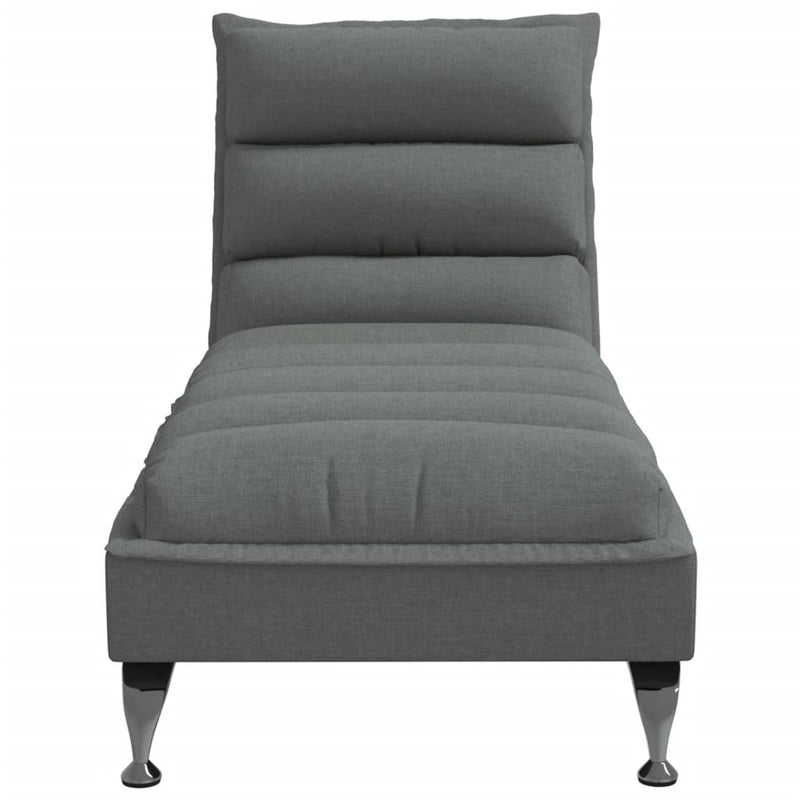 Chaise Lounge with Cushions Dark Grey Fabric Payday Deals