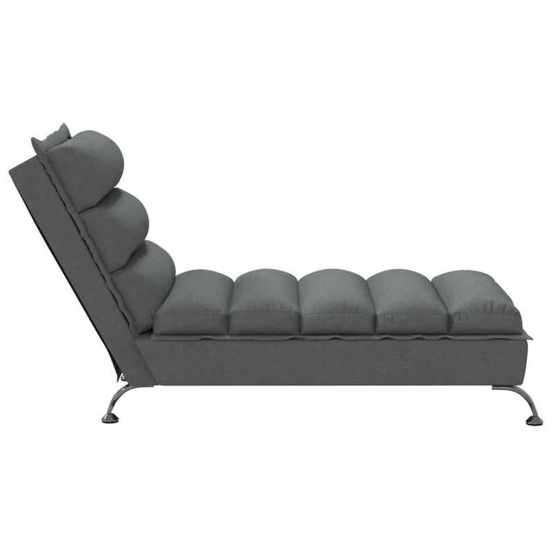 Chaise Lounge with Cushions Dark Grey Fabric Payday Deals