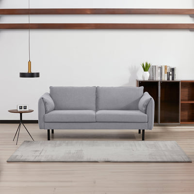 Channel 3 Seater Fabric Sofa Lounge Couch Grey Payday Deals