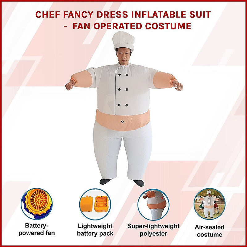 CHEF Fancy Dress Inflatable Suit -Fan Operated Costume Payday Deals