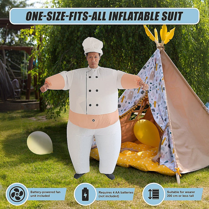 CHEF Fancy Dress Inflatable Suit -Fan Operated Costume Payday Deals