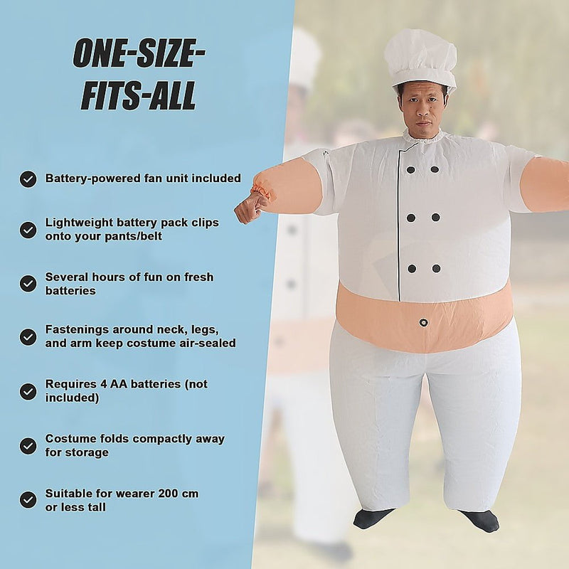 CHEF Fancy Dress Inflatable Suit -Fan Operated Costume Payday Deals