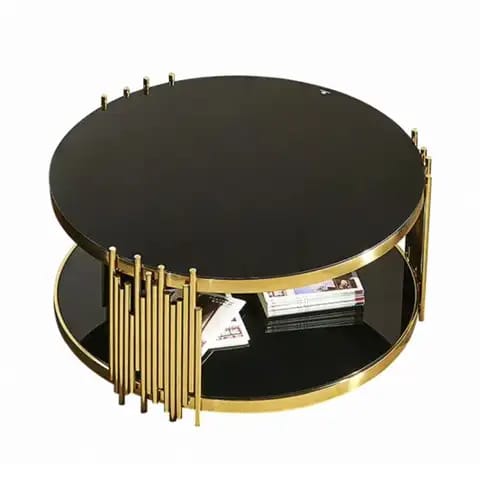 Chelsea Gold Coffee Table - Black Glass Payday Deals