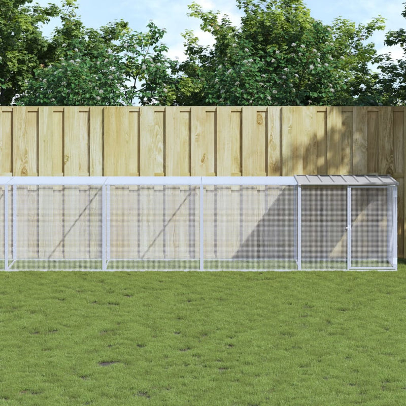 Chicken Cage with Roof Light Grey 1003x98x90 cm Galvanised Steel Payday Deals