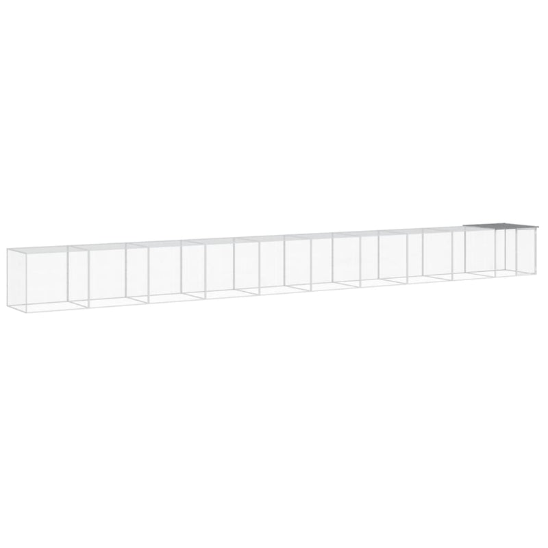 Chicken Cage with Roof Light Grey 1003x98x90 cm Galvanised Steel Payday Deals