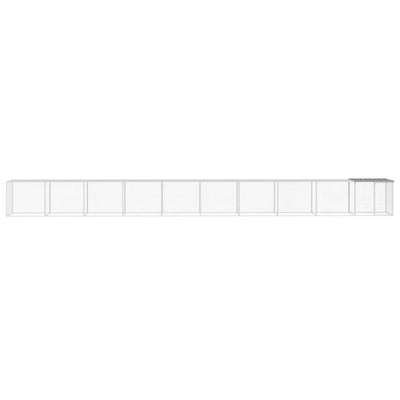 Chicken Cage with Roof Light Grey 1003x98x90 cm Galvanised Steel Payday Deals