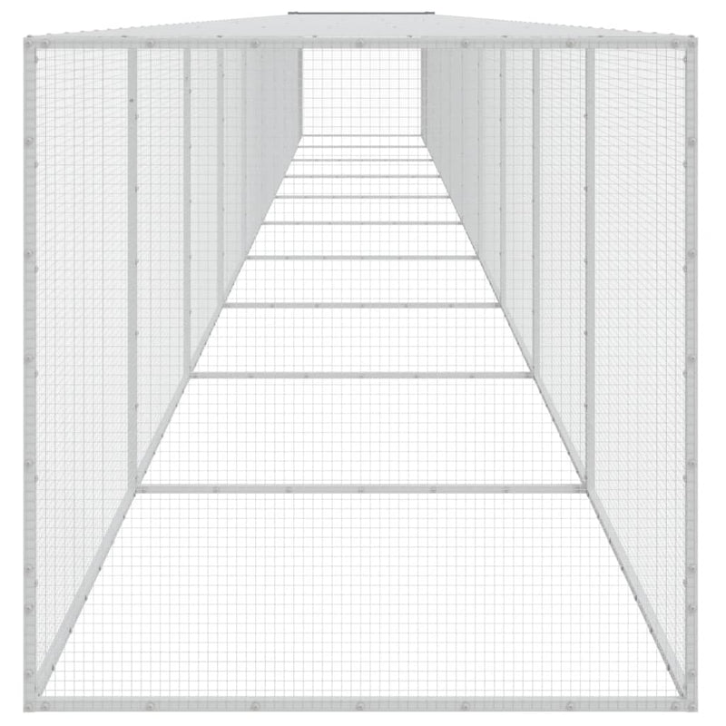 Chicken Cage with Roof Light Grey 1003x98x90 cm Galvanised Steel Payday Deals