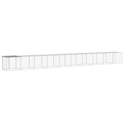 Chicken Cage with Roof Light Grey 1003x98x90 cm Galvanised Steel Payday Deals