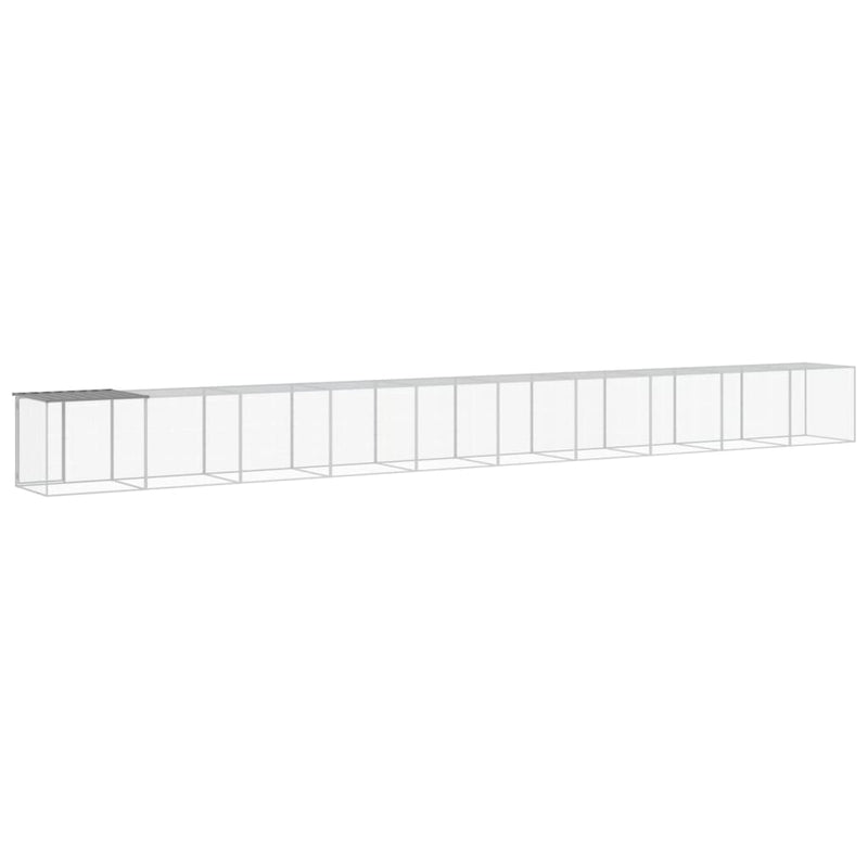 Chicken Cage with Roof Light Grey 1003x98x90 cm Galvanised Steel Payday Deals