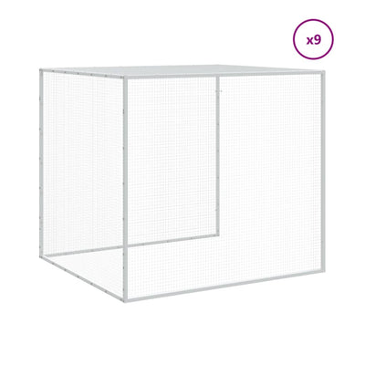 Chicken Cage with Roof Light Grey 1003x98x90 cm Galvanised Steel Payday Deals
