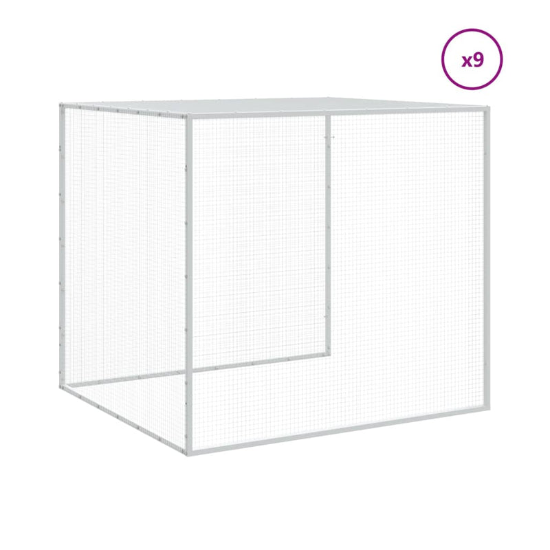 Chicken Cage with Roof Light Grey 1003x98x90 cm Galvanised Steel Payday Deals