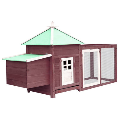 Chicken Coop with Nest Box Mocha 190x72x102 cm Solid Firwood Payday Deals