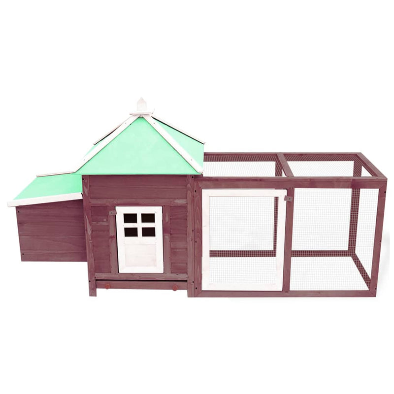 Chicken Coop with Nest Box Mocha 190x72x102 cm Solid Firwood Payday Deals