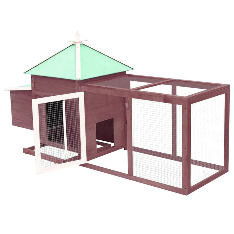 Chicken Coop with Nest Box Mocha 190x72x102 cm Solid Firwood Payday Deals