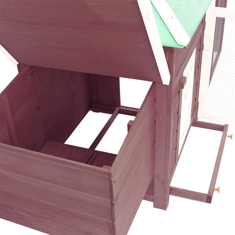 Chicken Coop with Nest Box Mocha 190x72x102 cm Solid Firwood Payday Deals
