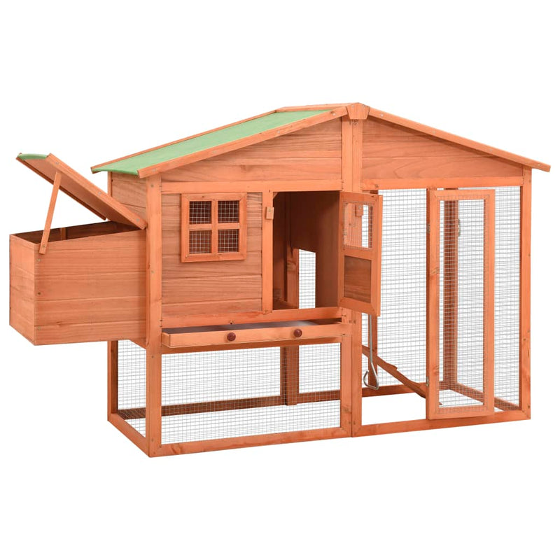 Chicken Coop with Nest Box Solid Fir Wood Payday Deals