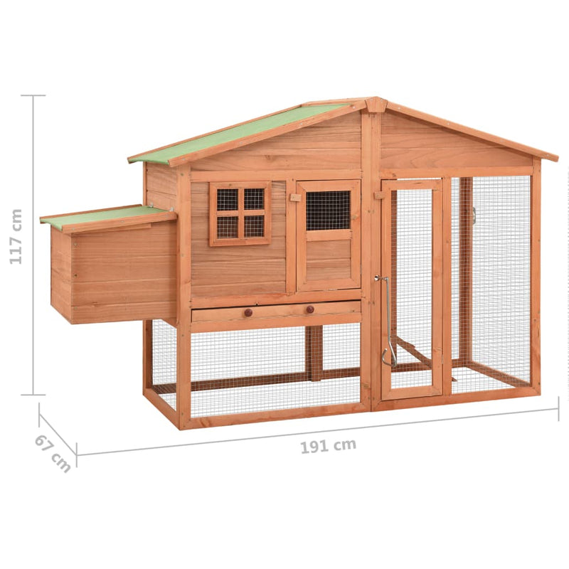 Chicken Coop with Nest Box Solid Fir Wood Payday Deals