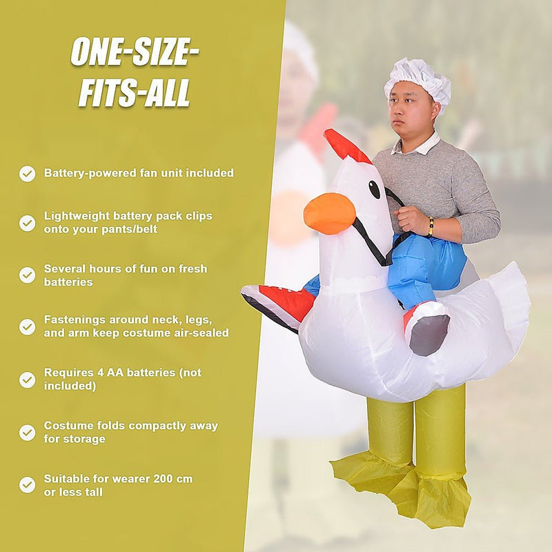 CHICKEN Fancy Dress Inflatable Suit - Fan Operated Costume Payday Deals