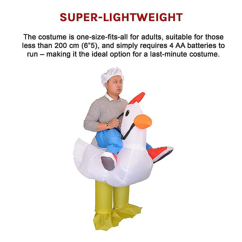 CHICKEN Fancy Dress Inflatable Suit - Fan Operated Costume Payday Deals