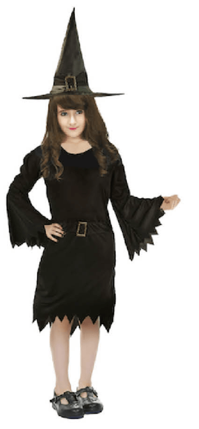 Children Classic Witch Costume Halloween Wicked Party Dress Up - Black Payday Deals