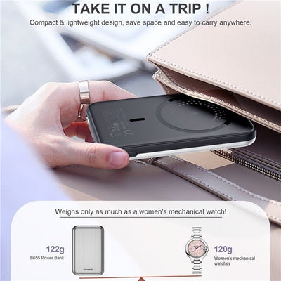 CHOETECH B655-SL 5000mAh Magnetic Wireless Power Bank 10W (Silver) Payday Deals