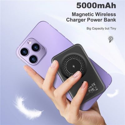 CHOETECH B655-SL 5000mAh Magnetic Wireless Power Bank 10W (Silver) Payday Deals