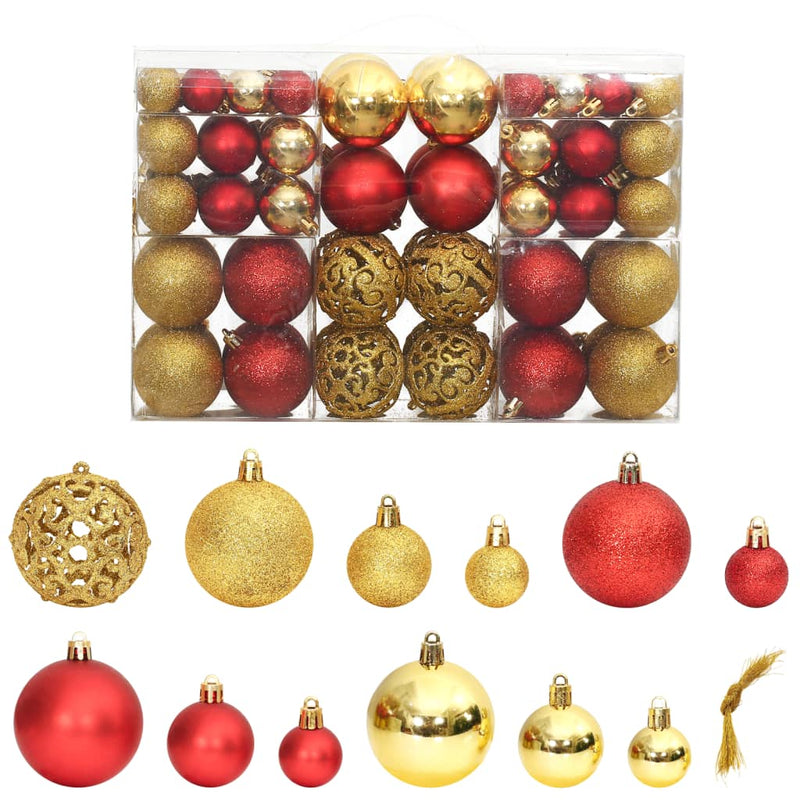 Christmas Baubles 100 pcs Gold and Wine Red 3 / 4 / 6 cm Payday Deals