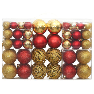 Christmas Baubles 100 pcs Gold and Wine Red 3 / 4 / 6 cm Payday Deals