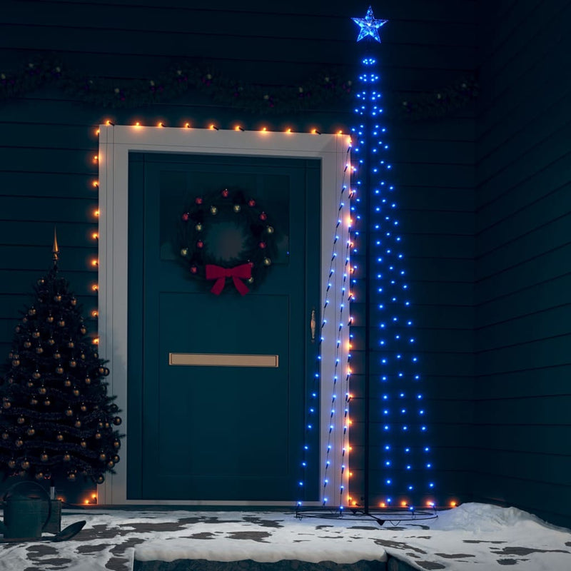 Christmas Cone Tree Blue 136 LEDs Decoration 70x240 cm Payday Deals