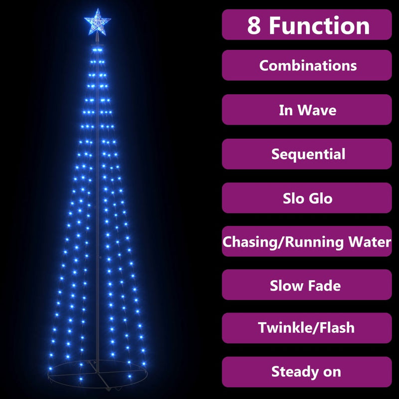 Christmas Cone Tree Blue 136 LEDs Decoration 70x240 cm Payday Deals
