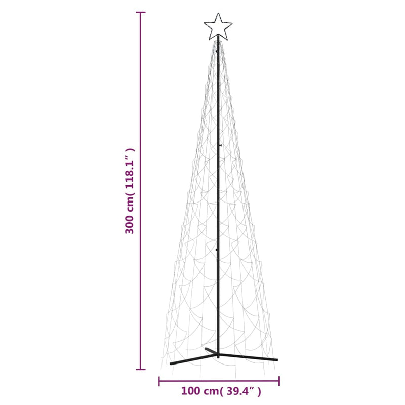 Christmas Cone Tree Cold White 500 LEDs 100x300 cm Payday Deals