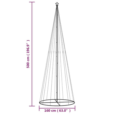 Christmas Cone Tree Warm White 732 LEDs 160x500 cm Payday Deals