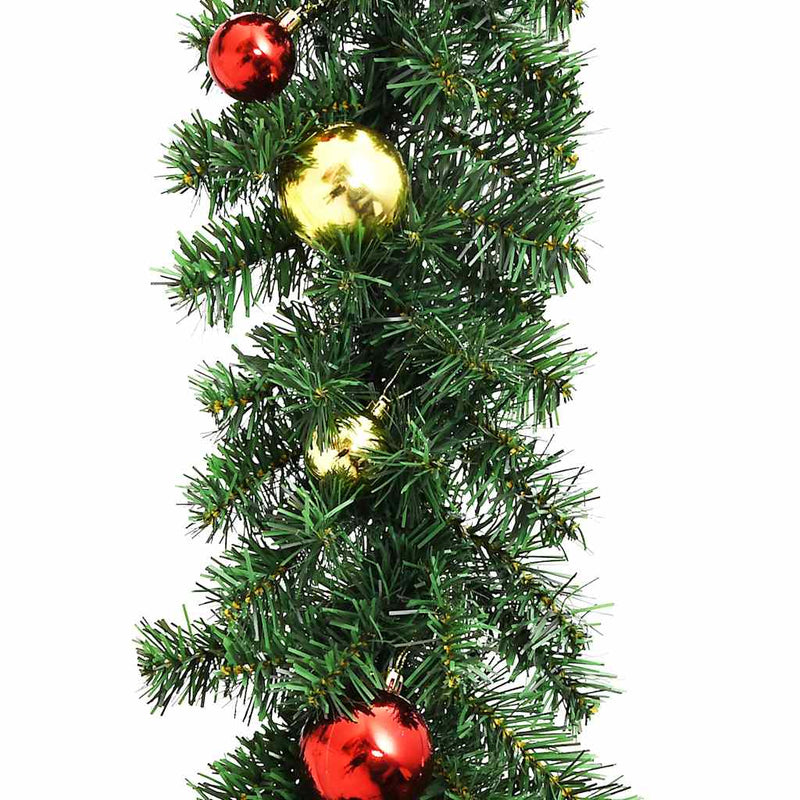 Christmas Garland Decorated with Baubles and LED Lights 5 m Payday Deals