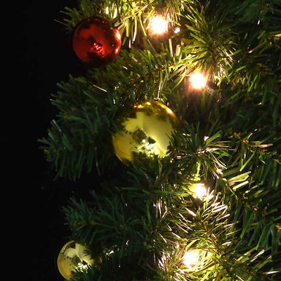 Christmas Garland Decorated with Baubles and LED Lights 5 m Payday Deals