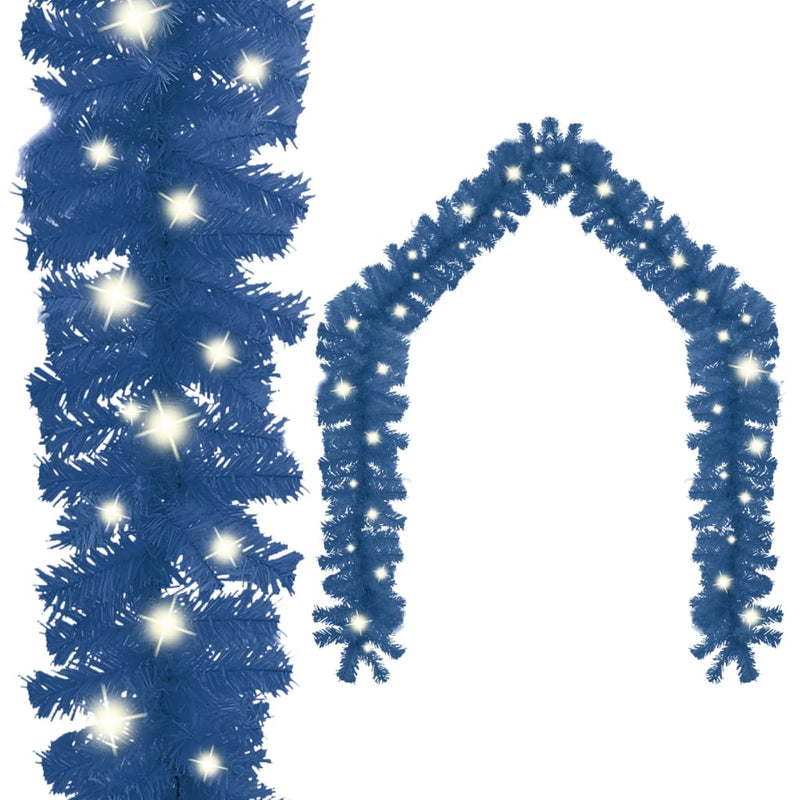 Christmas Garland with LED Lights 10 m Blue Payday Deals