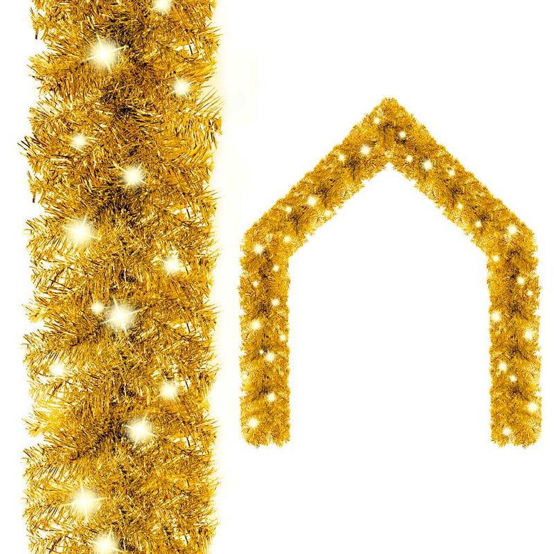 Christmas Garland with LED Lights 10 m Gold Payday Deals