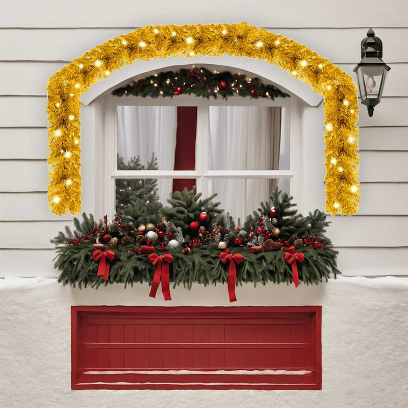 Christmas Garland with LED Lights 10 m Gold Payday Deals