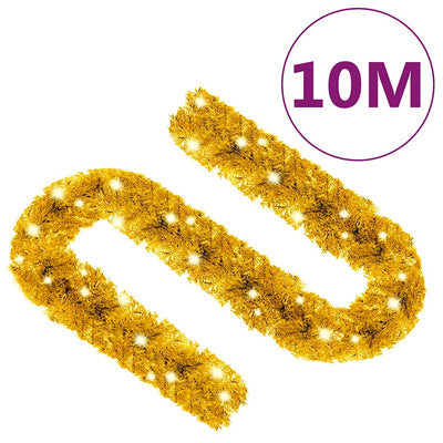 Christmas Garland with LED Lights 10 m Gold Payday Deals
