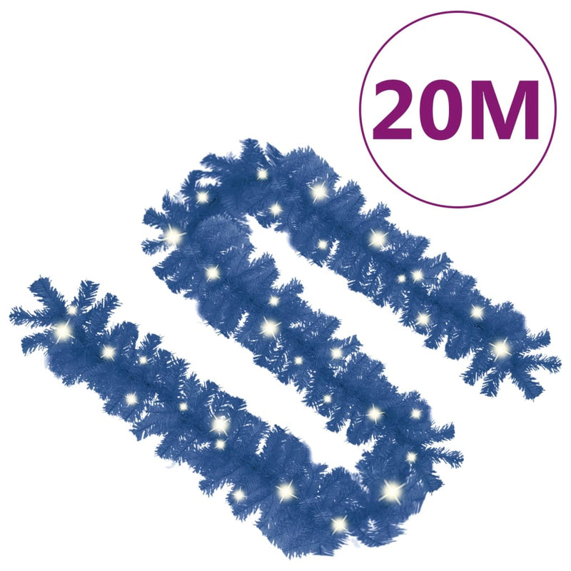Christmas Garland with LED Lights 20 m Blue Payday Deals