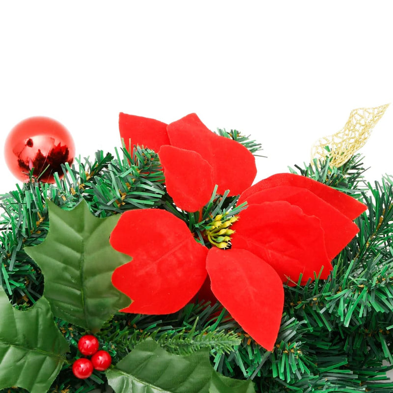 Christmas Garland with LED Lights Green 2.7 m PVC Payday Deals