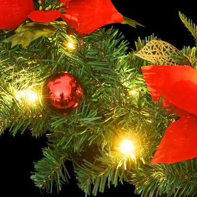 Christmas Garland with LED Lights Green 2.7 m PVC Payday Deals