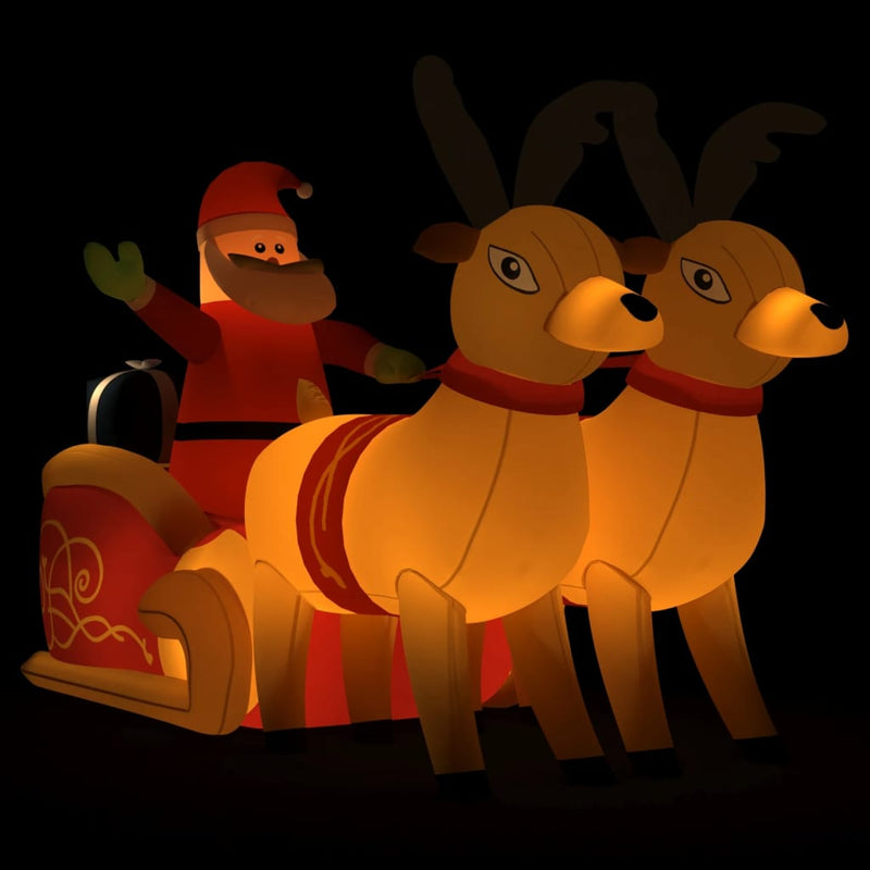 Christmas Inflatable Santa and Reindeer Decoration LED 130 cm Payday Deals