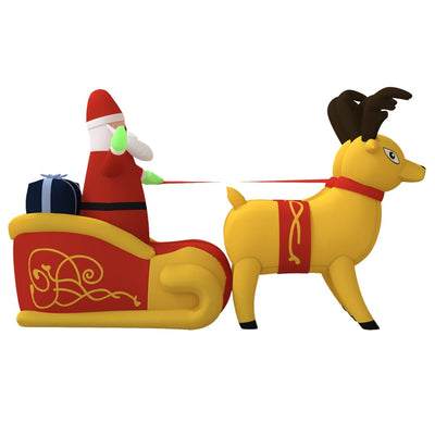 Christmas Inflatable Santa and Reindeer Decoration LED 130 cm Payday Deals