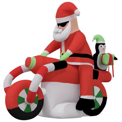 Christmas Inflatable Santa on Motorcycle LED 158 cm Payday Deals